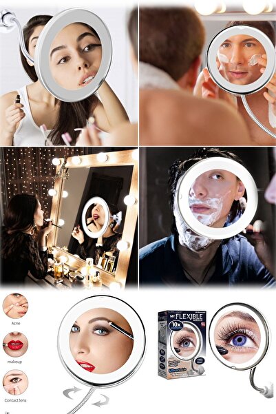 Munico 360 Derece Döndürme Makyaj Aynası 10x Büyüteç Katlanır Vanity Ayna Ban...