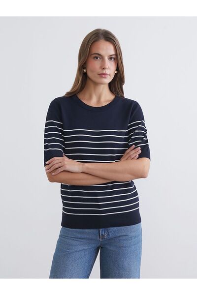 LC Waikiki Crew Neck Striped Women's Knitwear Sweater