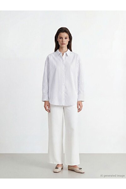 LC Waikiki Wide Leg Women's Trousers with Elastic Waist