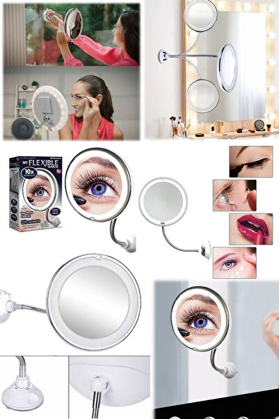 Munico Led Yuvarlak Döndürme Katlanır Makyaj Aynaları Ayarlanabilir Pil Ayna ...