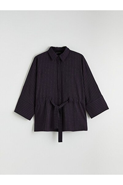 LC Waikiki Cămașă de damă supradimensionată cu dungi și legături