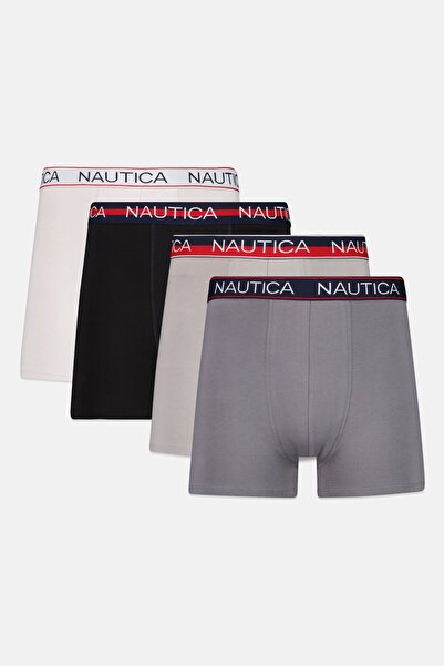Nautica Men 4 Pieces Brand Logo Knit Boxers, Multicolor