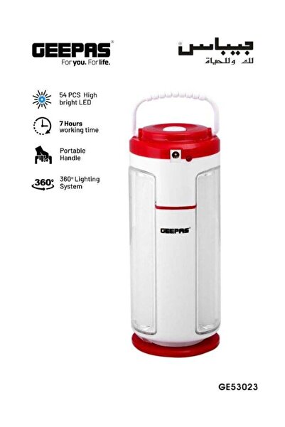 Geepas Rechargeable LED Lantern 10W - 54 Super Bright LEDs, 7 Hours Working, ...