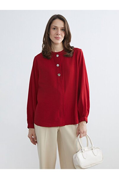 LC Waikiki Hakim Collar Textured Women's Shirt