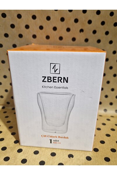 ZEYİ ☕ ZBERN Çift Cidarlı Cam Kupa Çift Cidarlı Cam Kupa 400 ml | Isı Yalıtım...
