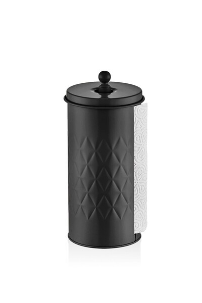 The Mia Prism Metal Vertical Towel Holder - Paper Towel Holder 30cm. Black