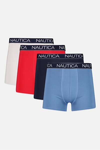 Nautica Men 4 Pieces Brand Logo Knit Boxers, Multicolor