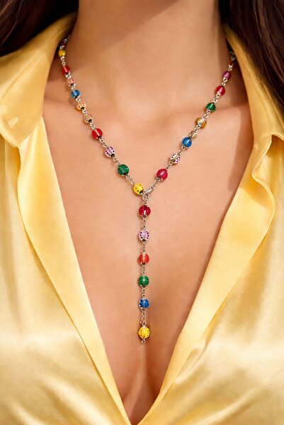 TAKIŞTIR Gümüş Renk Uğur Böceği Figürlü Çelik Y Kolye