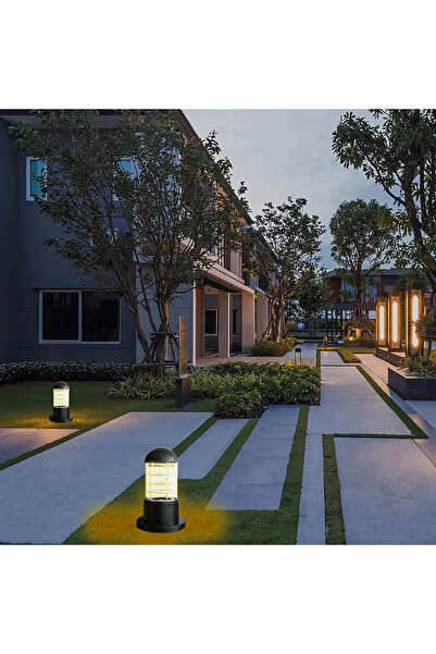 HAMER فانوس حديقة شكل اسود شفاف بتصميم عصري وحديث 23 سم E27