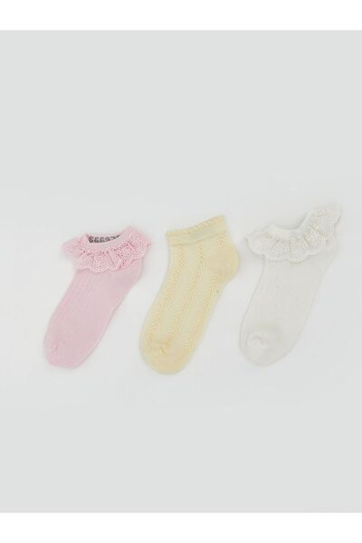 LC Waikiki Fisto Детайлни момичешки чорапи, 3-пакет