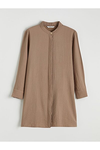 LC Waikiki Tunica cămașă pentru femei cu textura guler judecător