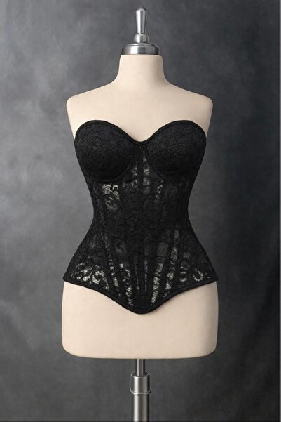 Ceren Öncel Atelier Premium Fransız Dantel İşlemeli Büstiyer Korse