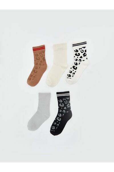 LC Waikiki Leopard Patterned Women's Socks, Pack of 5
