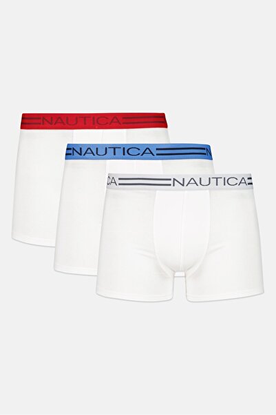 Nautica Men 4 Pieces Brand Logo Knit Boxers, White