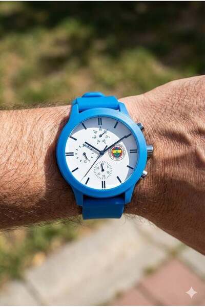 Quantum Fenerbahçe Fan Wristwatch | 44 mm Blue Case, Silicone Strap, Licensed...