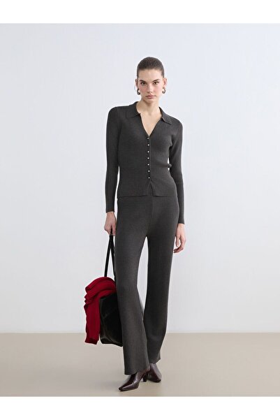 LC Waikiki Elastic Waist Wide Leg Knitwear Women's Trousers