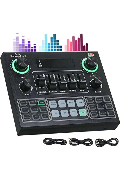 Generic V9 Live Sound Card – Bluetooth Audio Mixer for Streaming & Podcasting