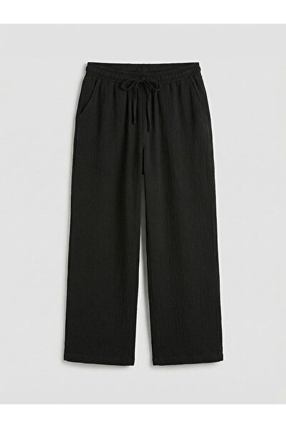 LC Waikiki Elastic Waist Textured Women's Trousers