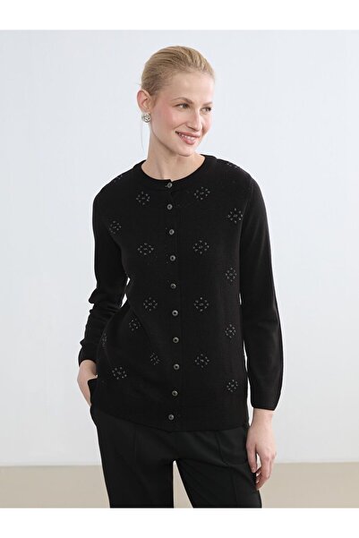 LC Waikiki Crew Neck Embroidered Women's Knitwear Cardigan