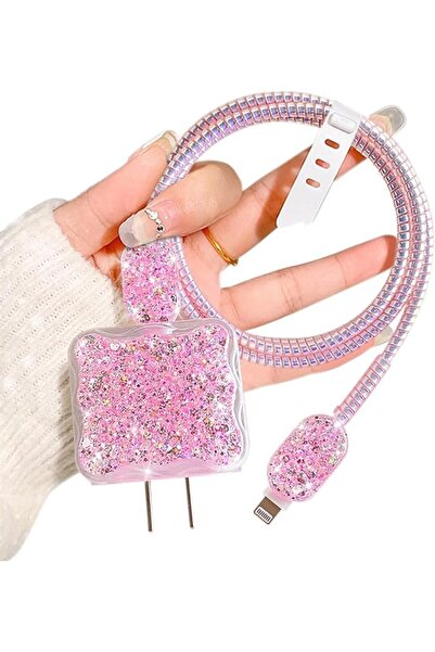 The Bros Luxury Cable Protector Suitable for iPhone Charger Clear Wave Edge G...