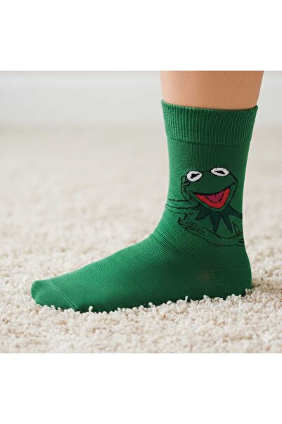THAGOS Kermit Desenli Yeşil Soket Çorap