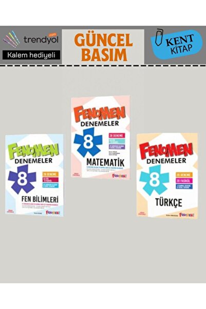Fenomen Yayıncılık 8. Sınıf Branş Denemeleri Seti (Türkçe – Matematik – Fen)