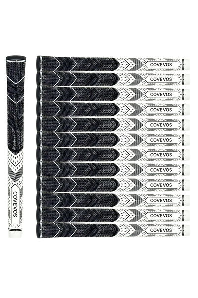 Choice مجموعة مقابض جولف بيضاء قياسية مكونة من 13 قطعة، مصنوعة من المطاط الطب...