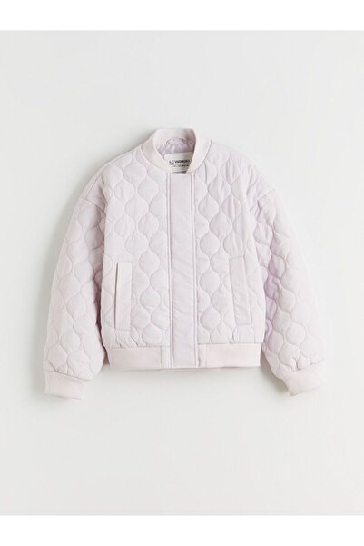 LC Waikiki Mock Neck Quilted Patterned Girl's Coat