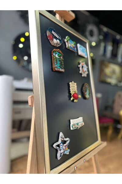 YILDIZ TABLO Mıknatıslı Magnet Pano 53 x 73 cm Dekoratif Metal Magnet Panosu