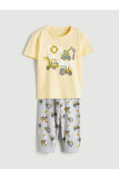 LC Waikiki Set de pijamale pentru băiat cu decolteu cu imprimeu