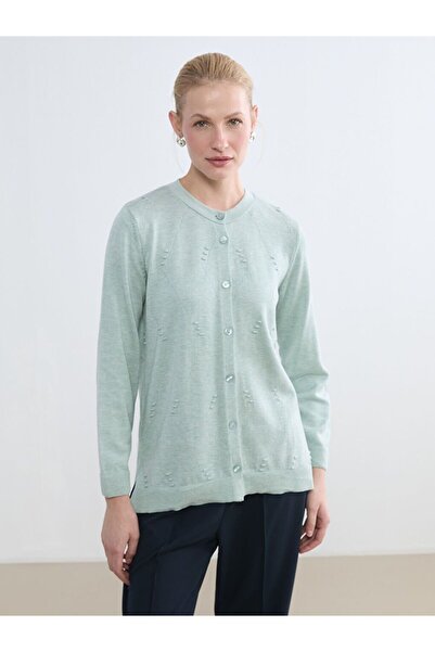 LC Waikiki Crew Neck Openwork Women's Knitwear Cardigan