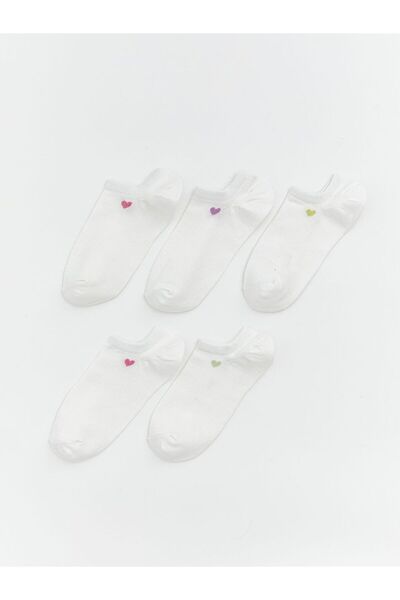 LC Waikiki Heart Printed Women's Sneaker Socks 5-Piece