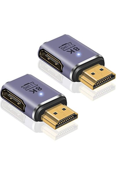 The Bros محول HDMI بدقة 8K، محول HDMI بزاوية 90 درجة، محول 2.1 ذكر إلى أنثى، ...