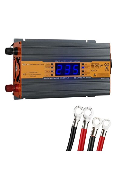 Temiz Pazar 12V 1500 Watt LED Ekranlı İnverter - Karavan ve Tekne Tipi