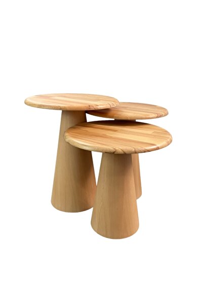 Ladenzo Arte Bien Doğal Ağaç Mantar Sehpa – El Yapımı Natural Ahşap