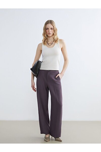 LC Waikiki Lcw Vision Mürdüm High Waist Wide Leg Women's Trousers