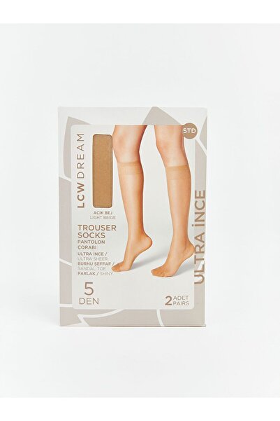 LC Waikiki 5 Denier Women's Ultra Thin Below-Knee Socks, Pack of 2