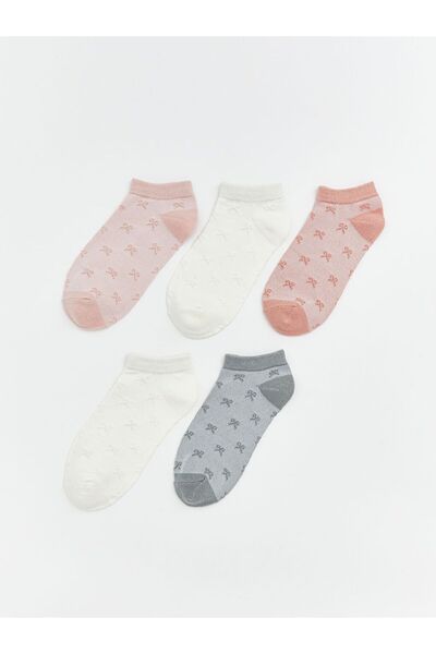 LC Waikiki Bow Patterned Women's Booties Socks, Pack of 5