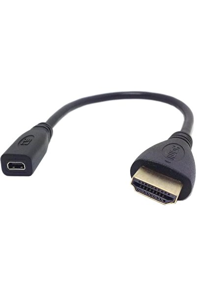 The Bros Micro HDMI Socket HDMI Adapter Cable for Tablet & Cell Phone 20cm Bl...