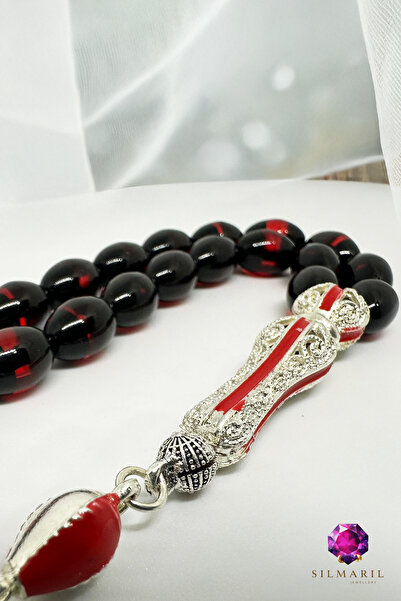 Silmaril Store Special Turquoise Tasseled Vermilion Amber Prayer Beads – Shin...