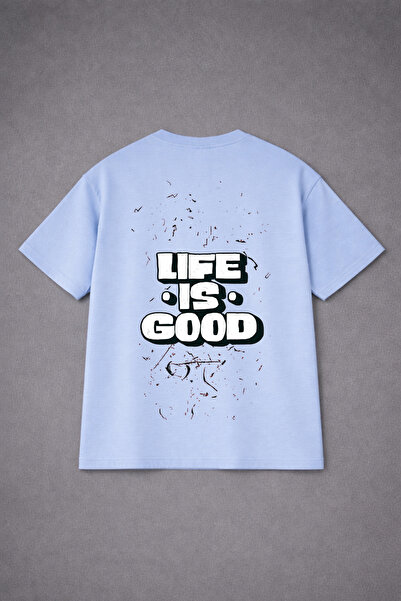 LORVEX T-Shirt Oversized Unisex 100% Cotton Comfortable Fit Li̇fe Is Good Pri...