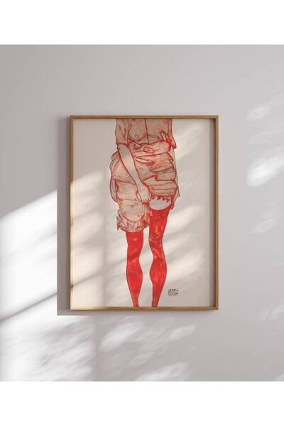 NinaStore Egon Schiele'nin Ayakta Duran Kadın Tablosu Sanat Baskısı, Egon Sch...
