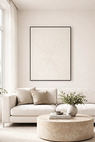 MARIA HOMES Minimalist Abstract Wall Art with Black Frame 123 x 83 cm