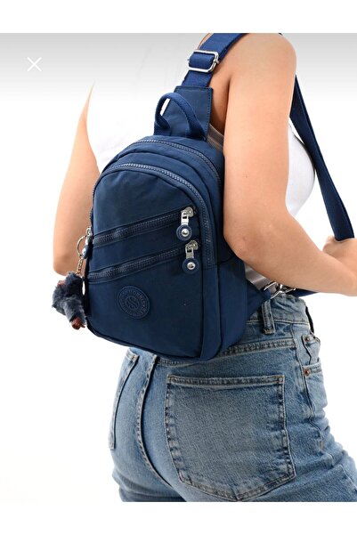 BLACK Unisex Crinkle Fabric Body Bag