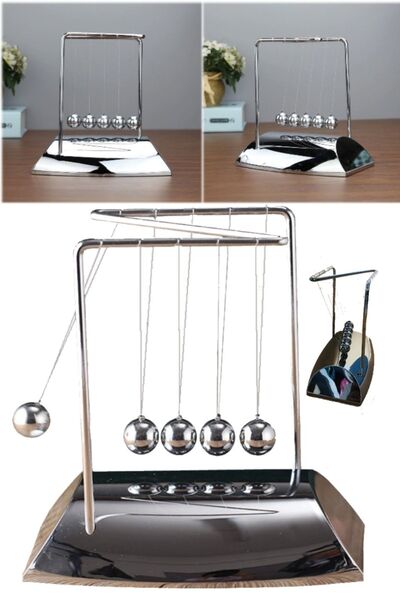 Munico Z Şeklinde Newton Cradle Dekoratif Şık Sonsuz Denge Topu Biblosu Öğret...