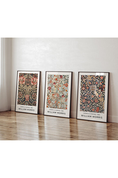 NinaStore 3'lü William Morris Poster Seti, William Morris Baskısı, William Mo...
