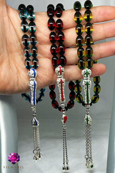 Silmaril Store Special Turquoise Tasseled Vermilion Amber Prayer Beads – Shin...