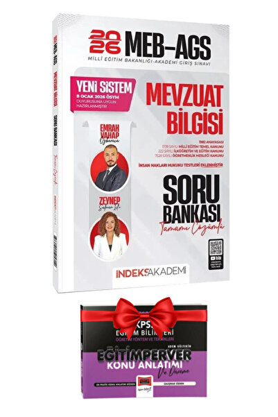 İndeks Akademi 2026 MEB-AGS Mevzuat Bilgisi Tamamı Çözümlü Soru Bankası | Emr...