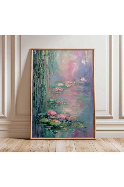 NinaStore Nilüfer Duvar Sanatı Empresyonist Tarz Poster Pastel Çiçek Tablosu ...