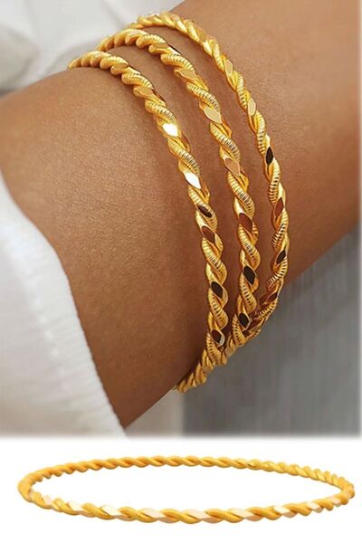 Munico Ince Burma Bilezik Twister 22 Ayar Altın Kaplama Demo Gerçekçi Tasarım...